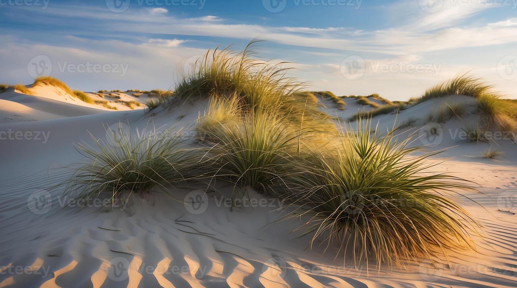 Resilient sand dunes thrive under changing climate conditions in a desert landscape photo