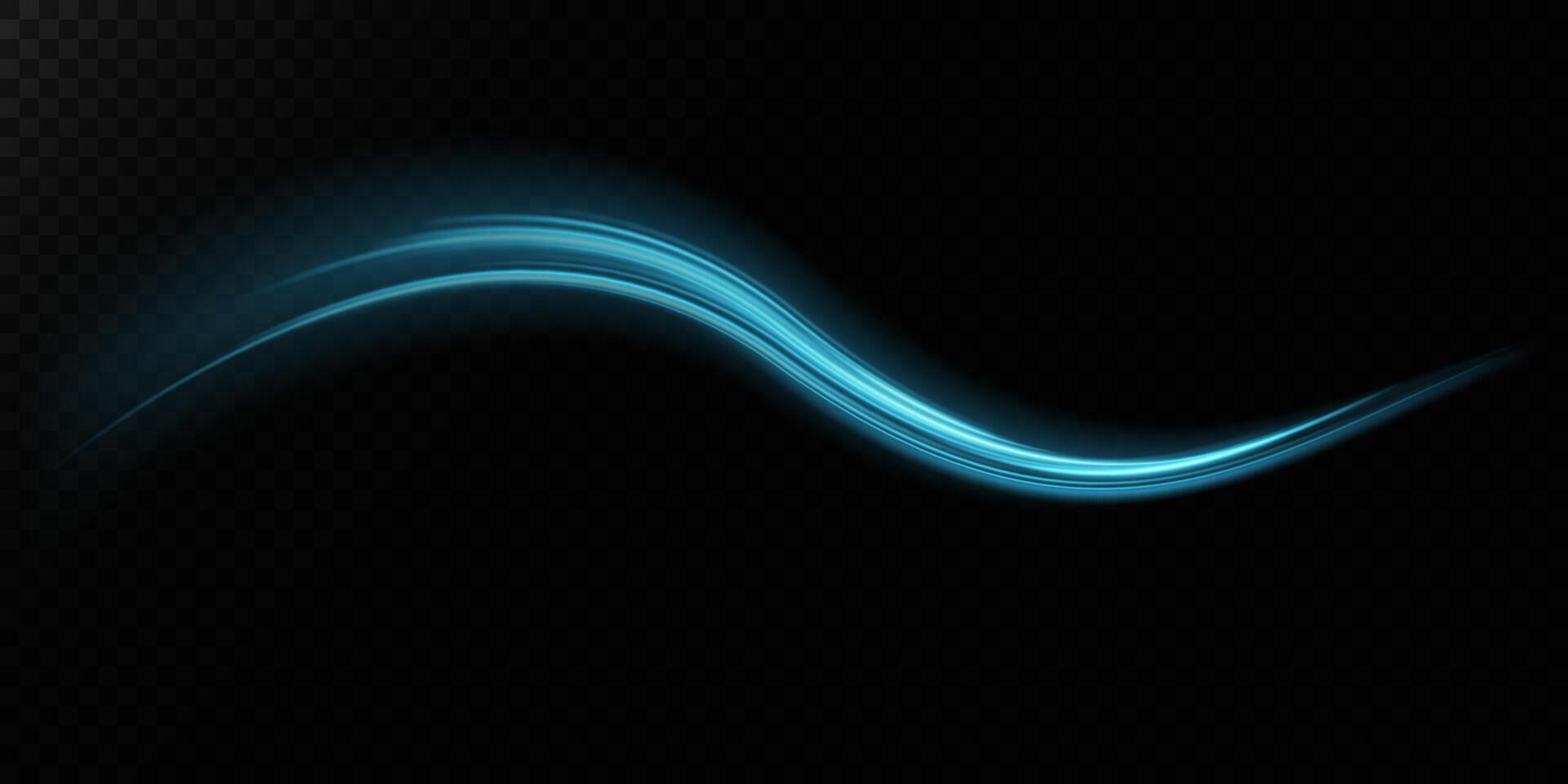 An Elegant Blue Light Wave gracefully dances on a Dark Background creating a mesmerizing visual experience vector