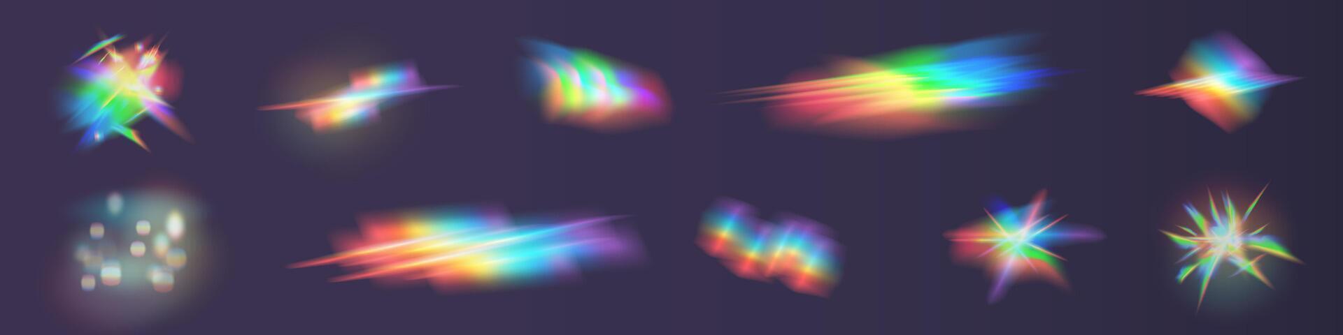 Explore Colorful Light Effects and Lens Flares for your Innovative and Creative Projects in Various Media vector