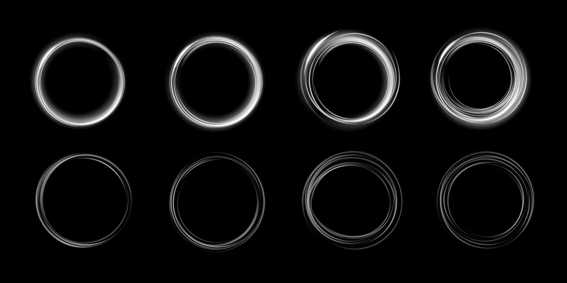 Stunning and Elegant Circular Patterns set against a Black Background, ideal for various design projects vector
