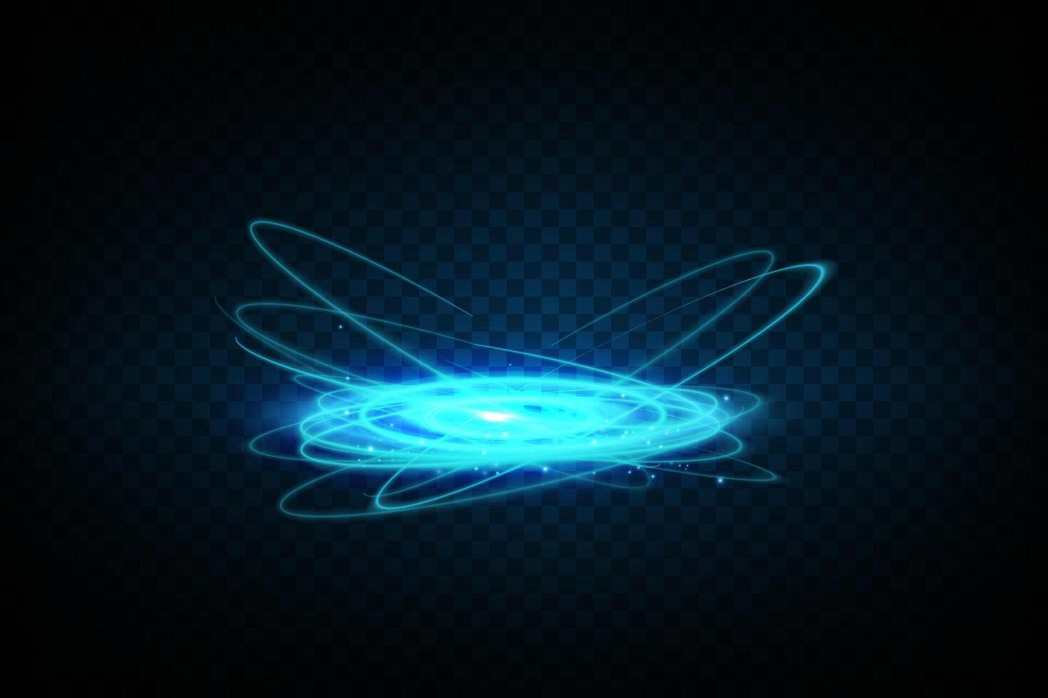 Stunning glowing blue light effects beautifully complemented by an intricate circular design element vector