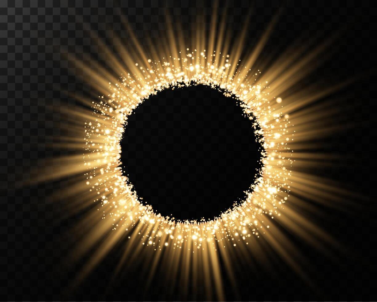 A radiant Golden Halo adorned with Sparkles and dazzling Light Effects, creating an enchanting ambiance vector