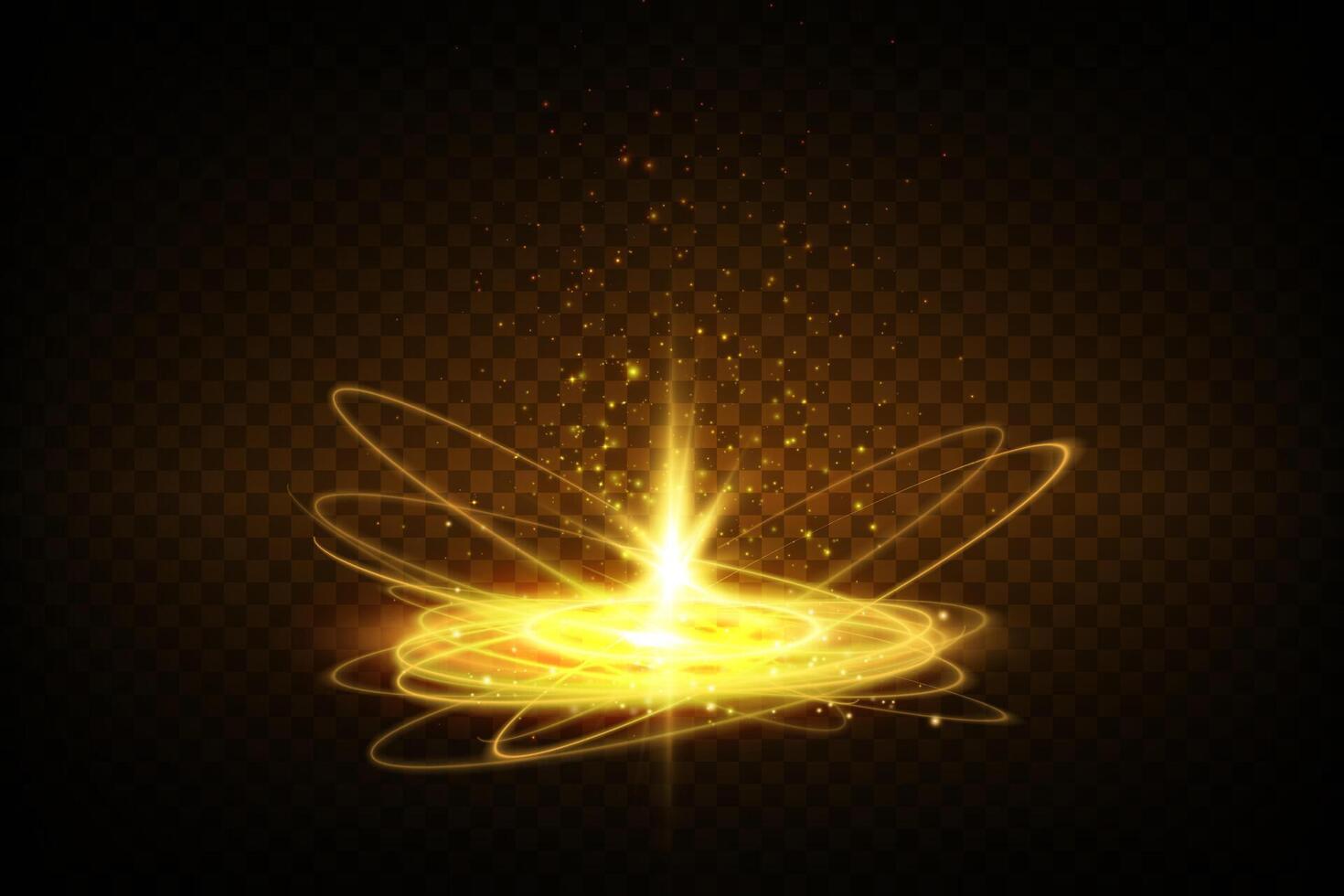 Experience a Glowing Light Effect that features Sparkling Radiance combined with dynamic Energy Swirls vector