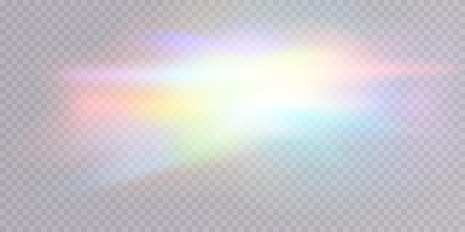 Soft Light Reflection Showcasing Stunning Beautiful Rainbow Hues on a Crystal Clear Background Surface vector