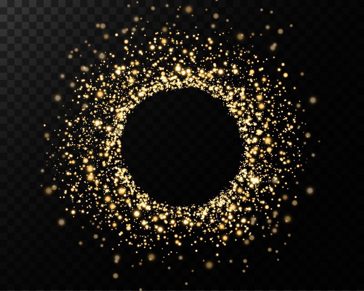 Experience the Beautiful Golden Sparkle Effect featuring an exquisite Center Space for an elegant design vector