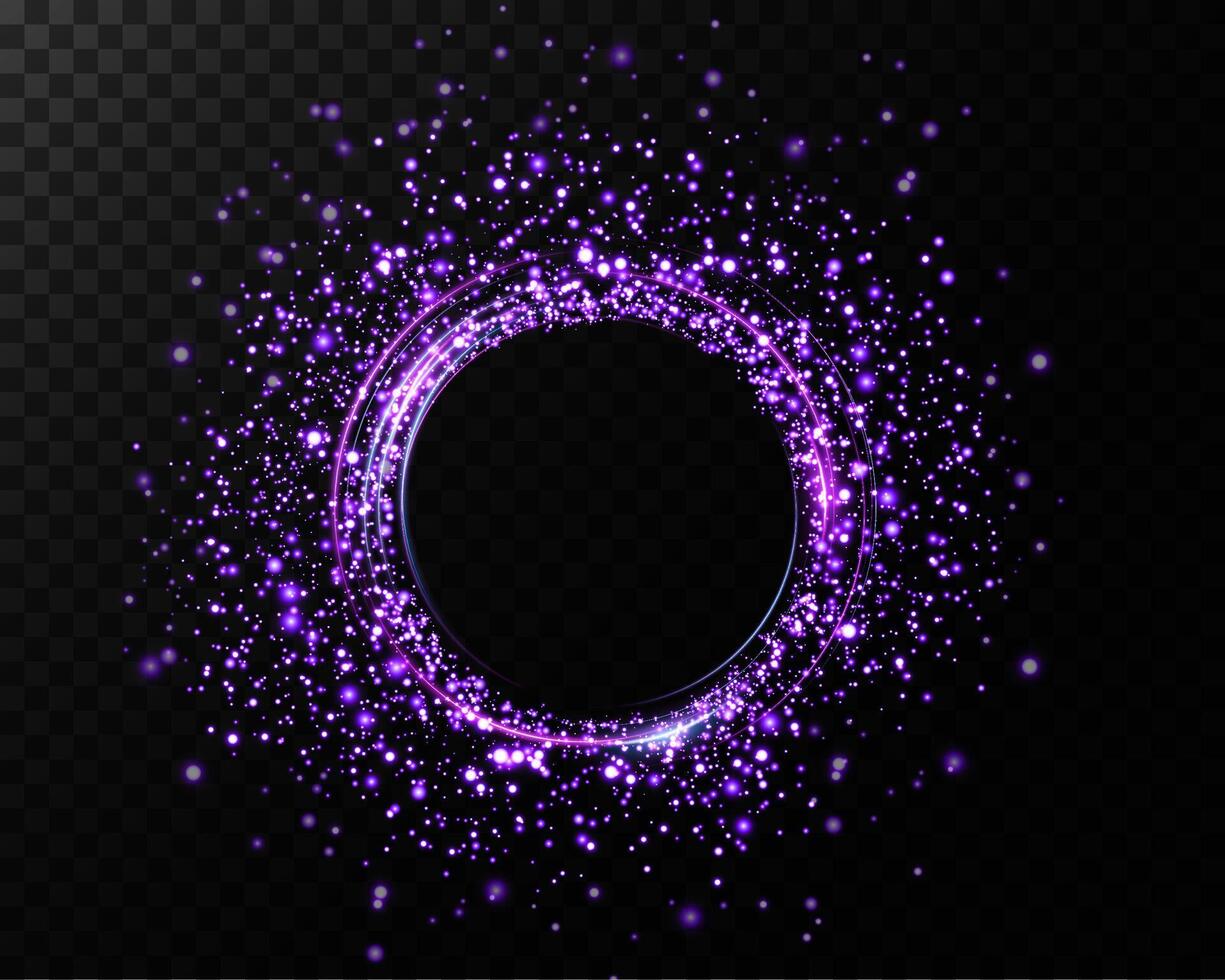 Captivating Magical Purple Sparkling Circle Featuring Gorgeous Glittering Effects That Mesmerize the Eye vector