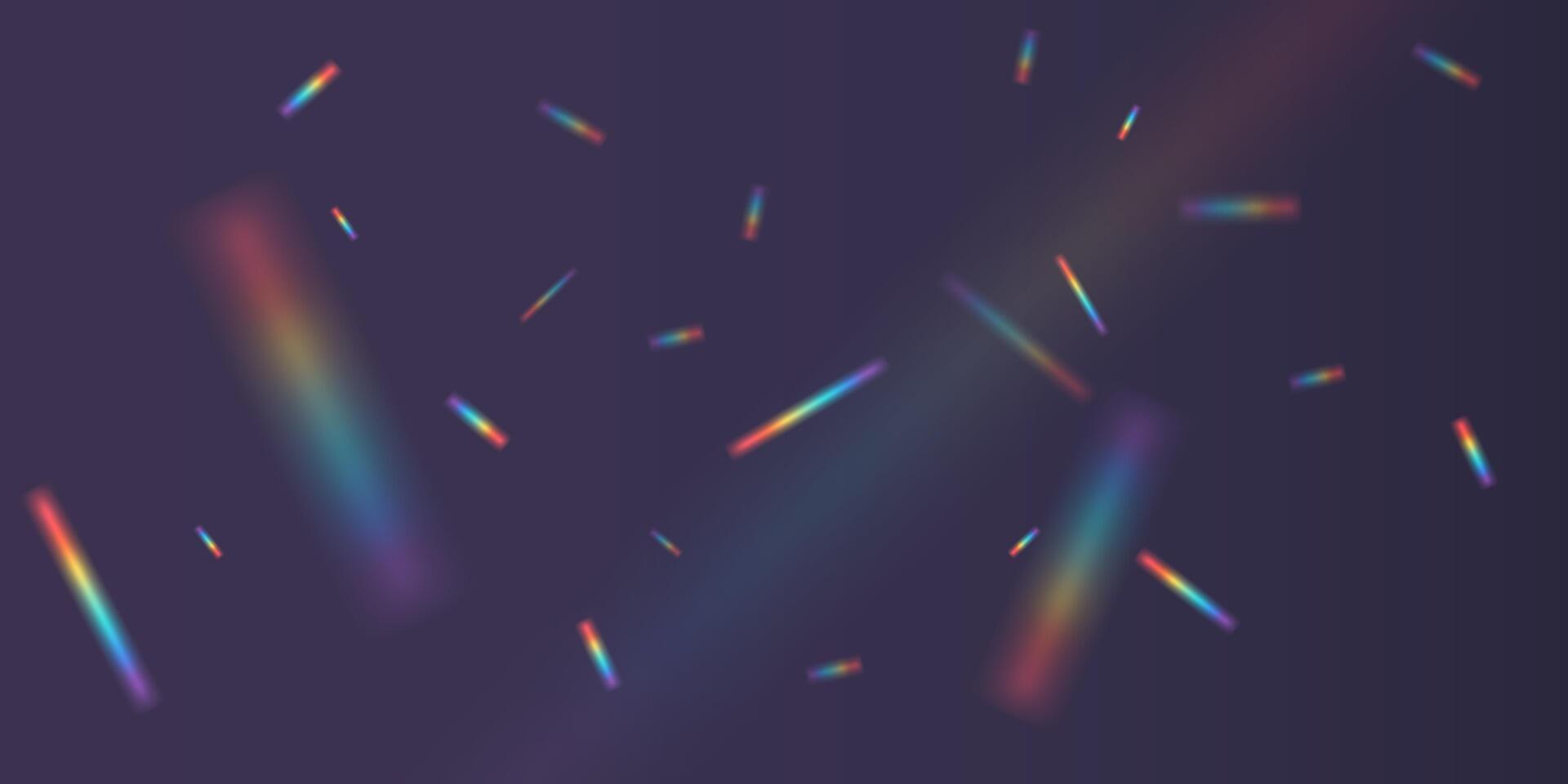 Vibrant and Colorful Light Rays and Particles on a Dark Background Creating a Stunning Visual Effect vector