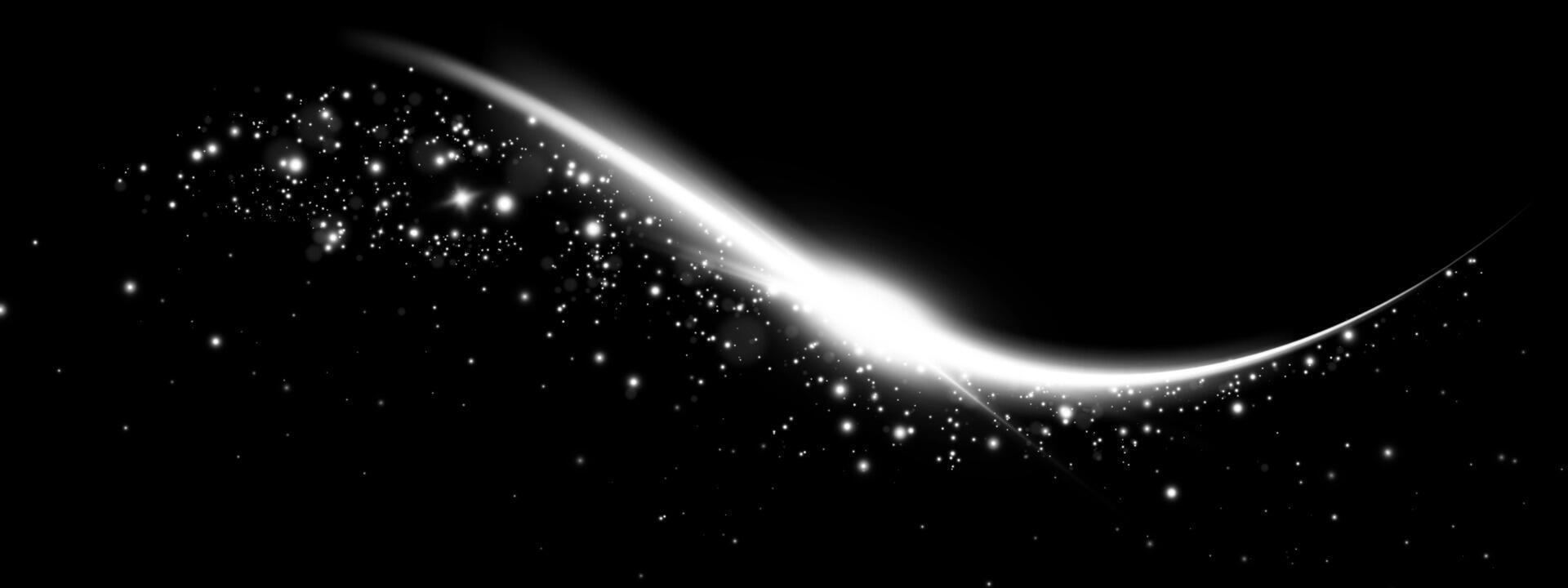 An Abstract Representation of a Cosmic Wave Featuring Beautifully Dazzling Stars and a Captivating Light Aura vector