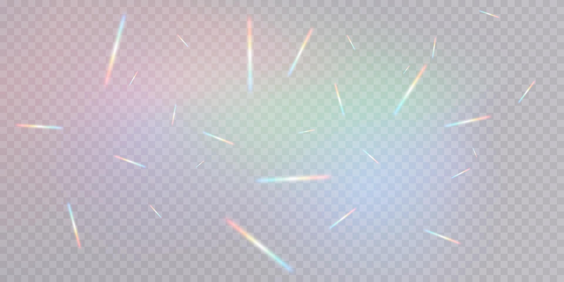 Colorful Light Rays and Sparkles in a Diverse Variety of Shades, creating a truly captivating visual experience vector