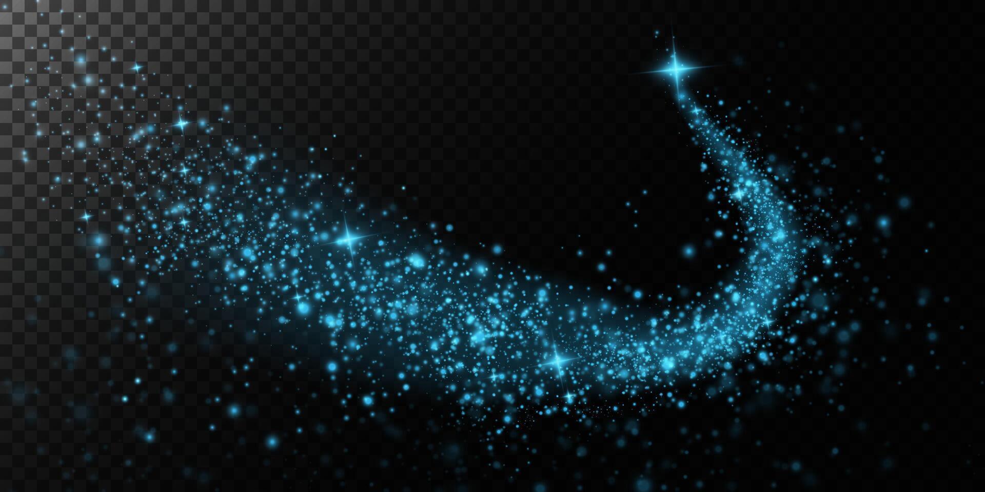 A Shimmering Blue Sparkle Trail with Stars Effects that create a magical atmosphere and visual delight vector