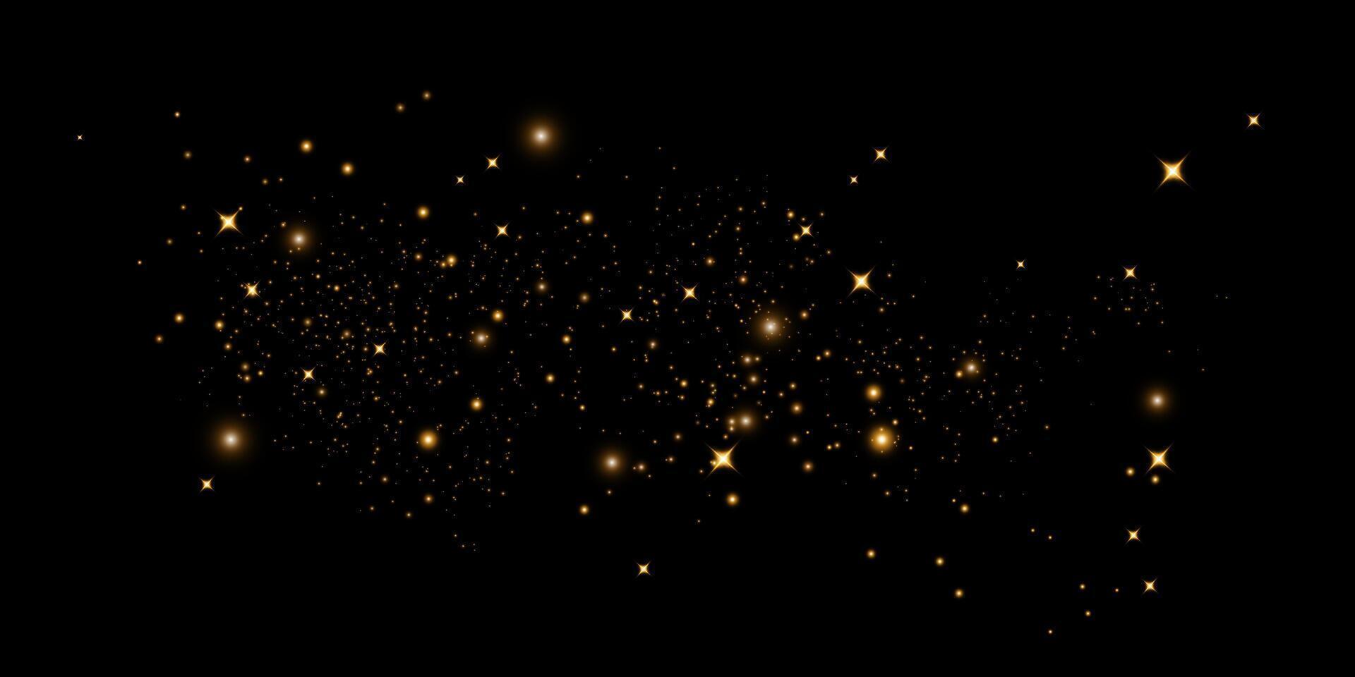 Behold a Stunning Display of Golden Stars Illuminating the Night Sky Above with Their Dazzling Glow and Magic vector