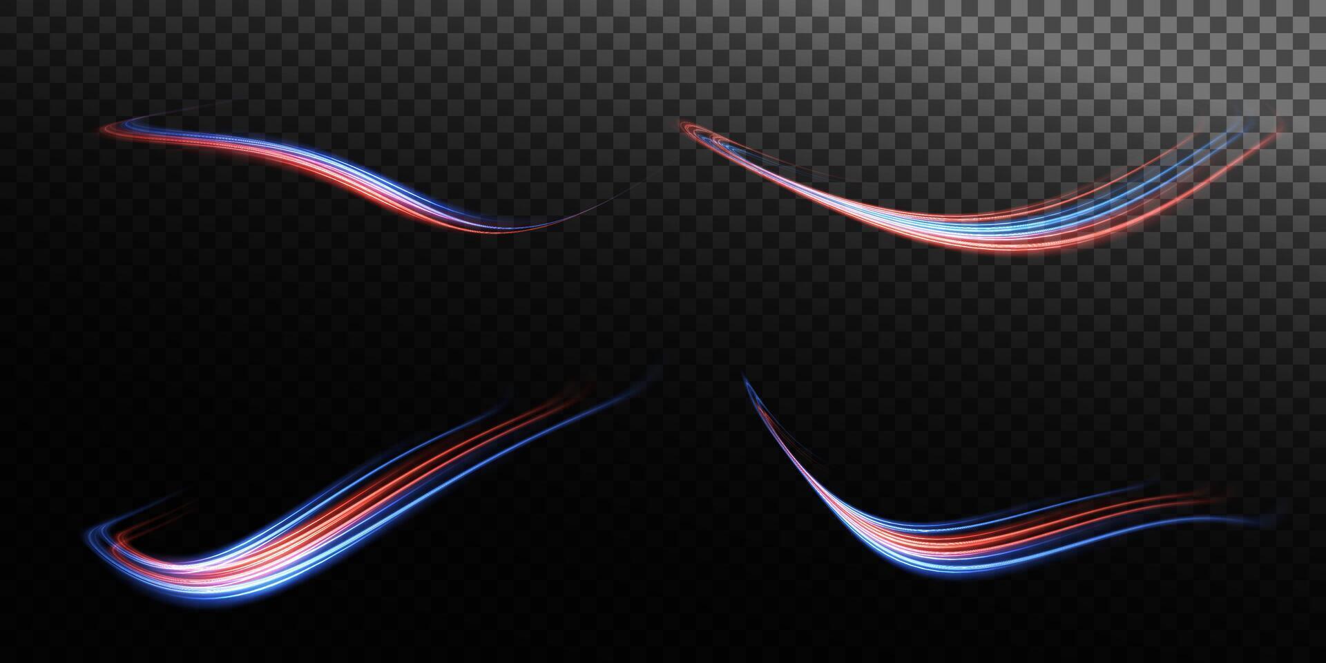 Dynamic Red and Blue Light Streaks that are perfect for creating stunning and innovative designs and artworks vector