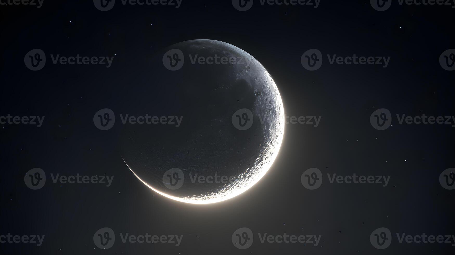 New moon casting a deep darkness over the night sky, heralding new beginnings and possibilities. photo