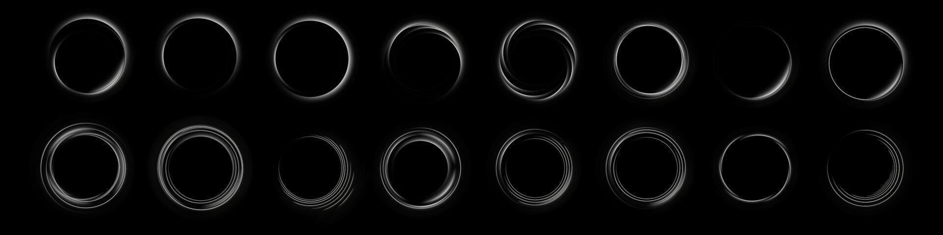 A Series of Circular Shapes Featuring Various Gradients and Opacities for Artistic Exploration and Aesthetic Appeal vector