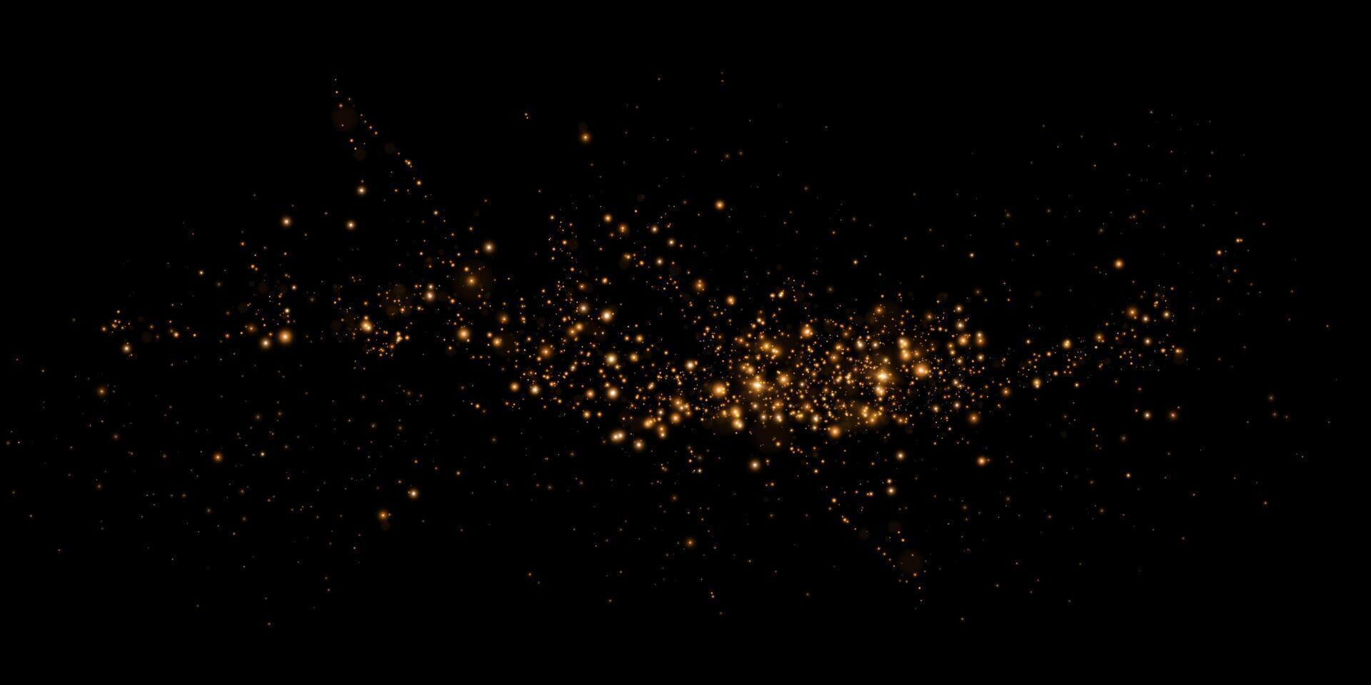 Stunning and Beautiful Golden Sparkles on Black Background Perfect for All Creative Purposes and Projects vector