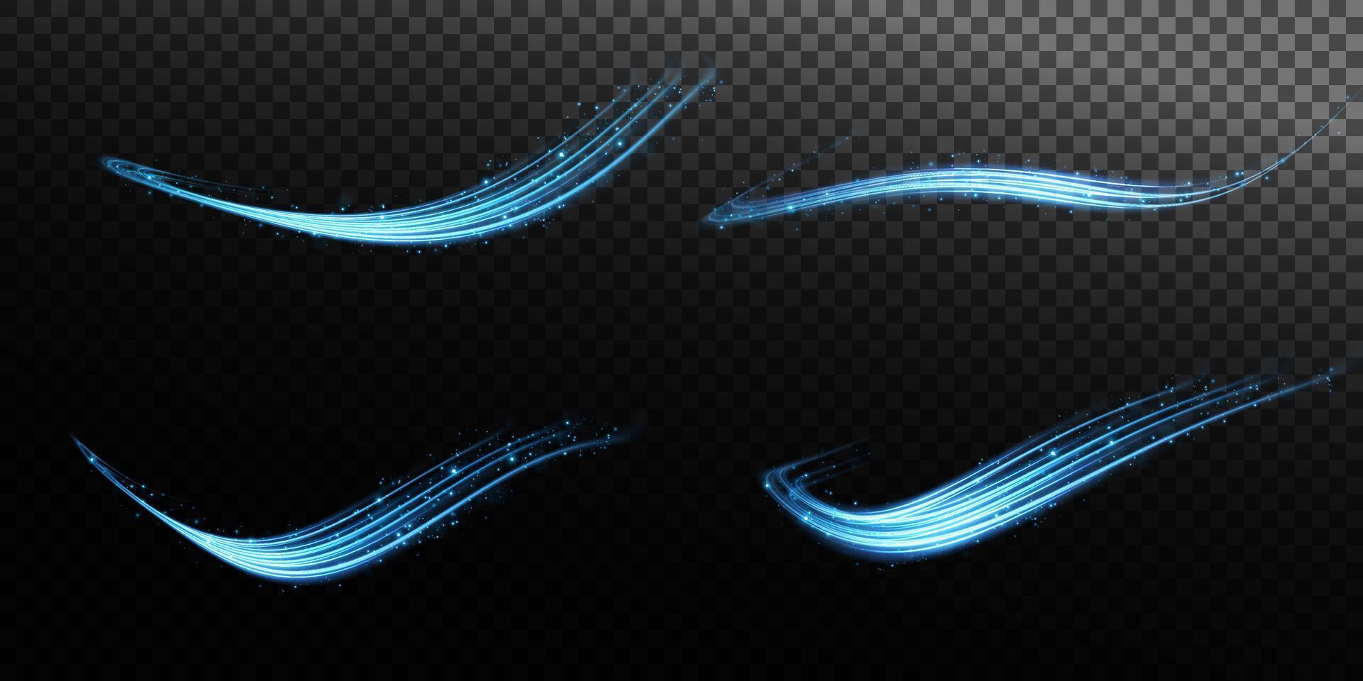 Stylized and Artistic Blue Brush Strokes Perfect for Creative and Modern Design Projects, Illustrations, and More vector