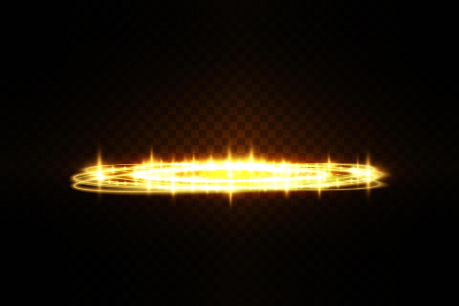 An Enchanting Golden Sparkling Circle Set Against a Dark Background, Creating a Stunning Magical Glow Effect vector