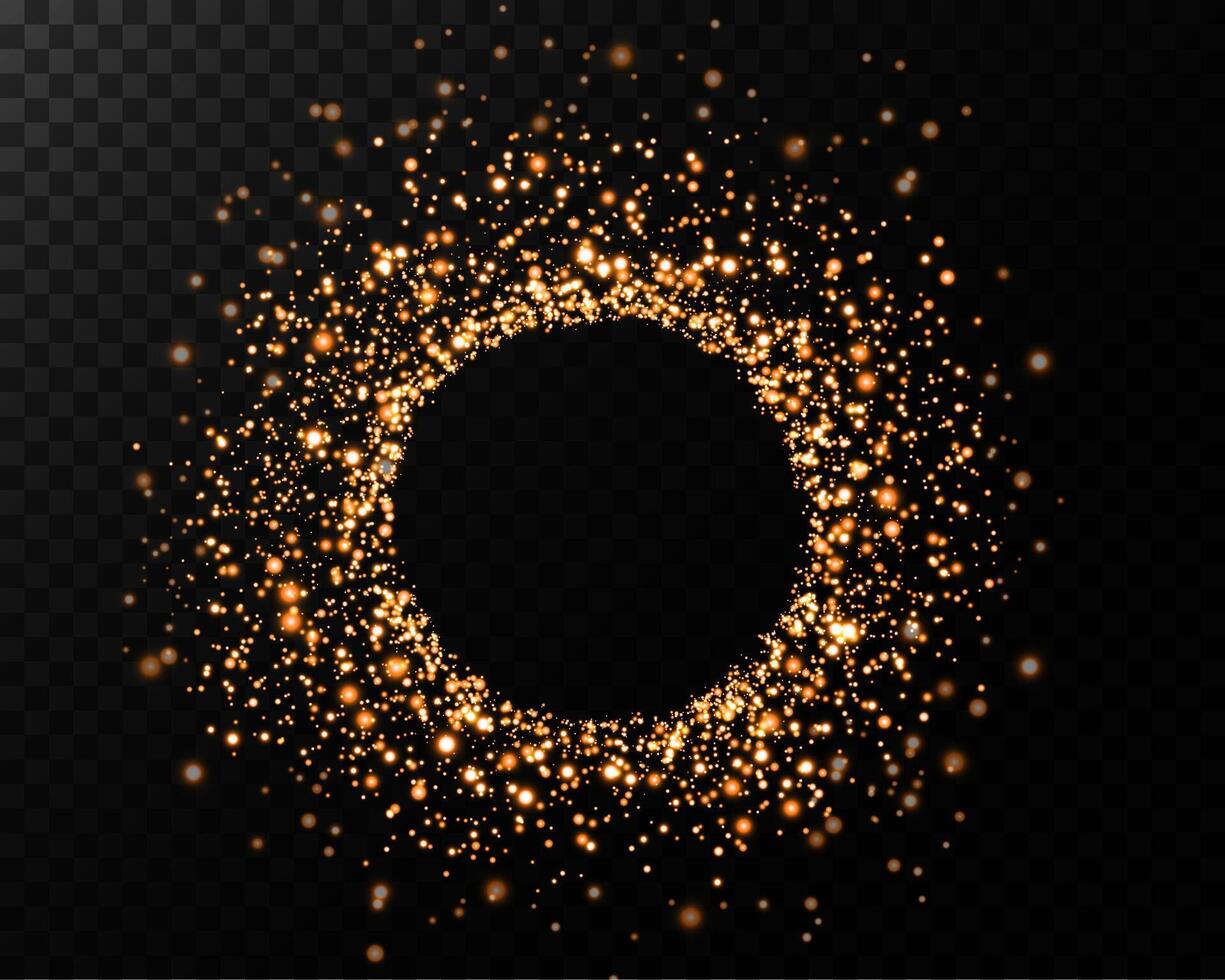 An Elegant Gold Sparkle Circular Frame Perfect for All Types of Celebrations and Special Events Ahead vector