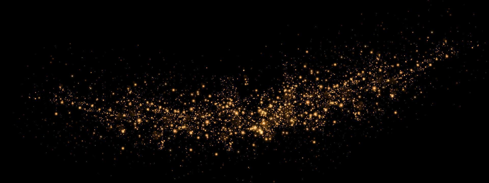 Creating a Golden Sparkle Effect on a Deep Black Background for Artistic and Aesthetic Visuals and Designs vector