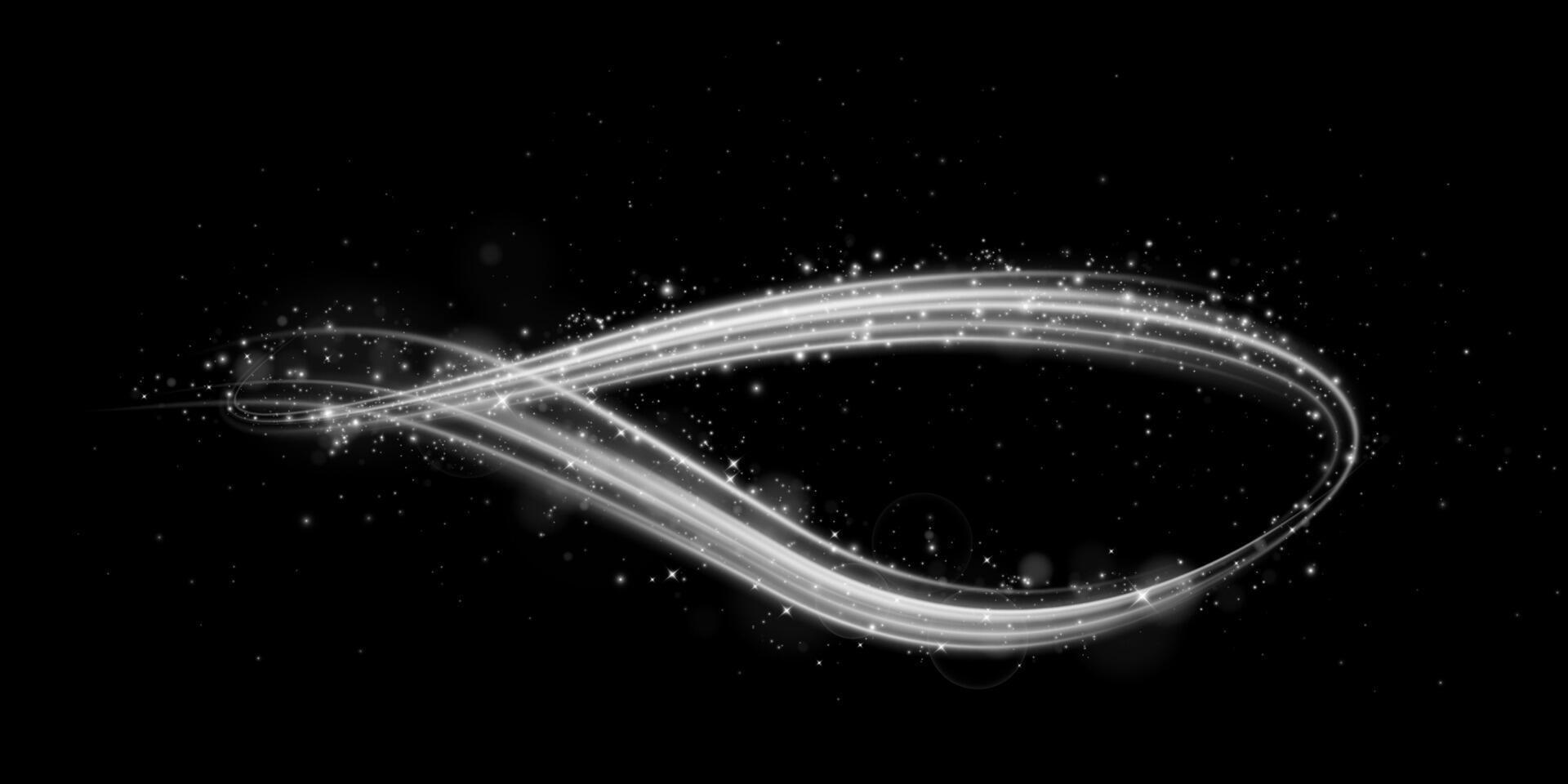 Elegant and Beautiful Abstract Line Art Crafted in White on a Deep Black Background for Striking Contrast vector