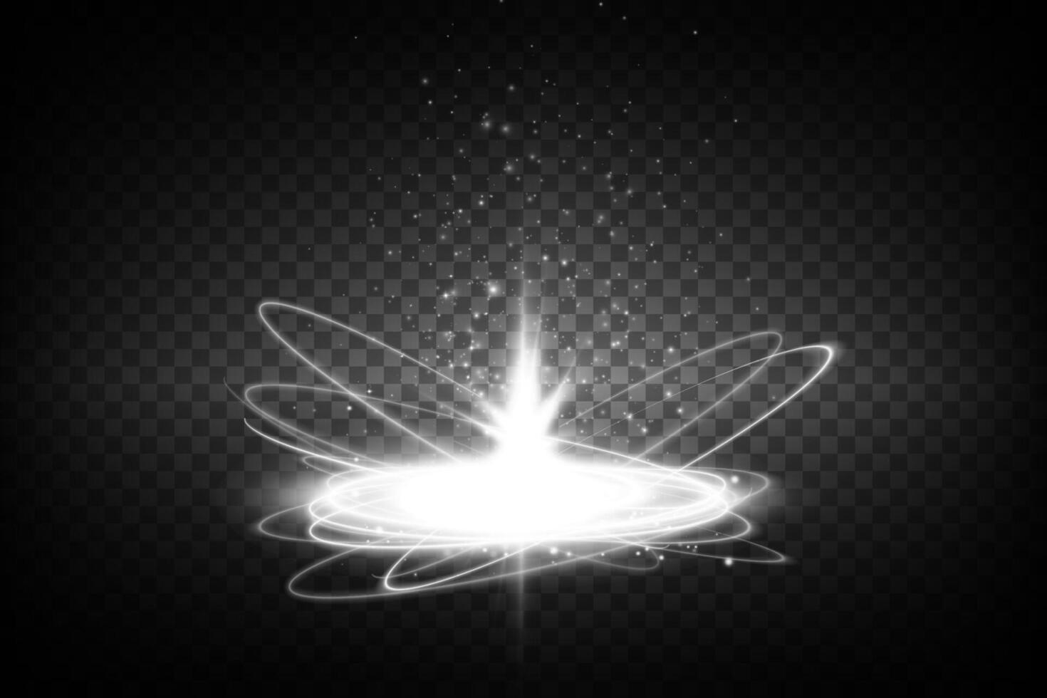 A Radiant Light Burst featuring Sparkles and captivating Swirling Effects creates a vibrant atmosphere vector