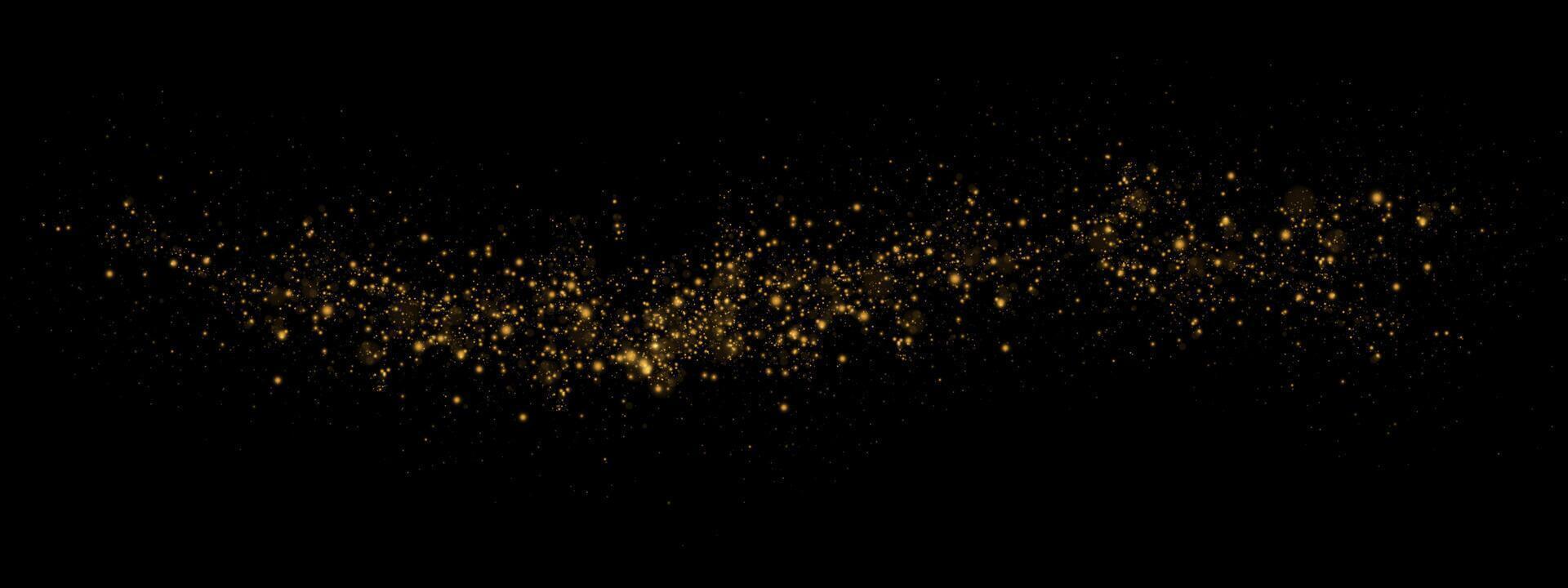 Gleaming Golden Particles on an Elegant Black Background, Creating a Mesmerizing and Enchanting Atmosphere vector