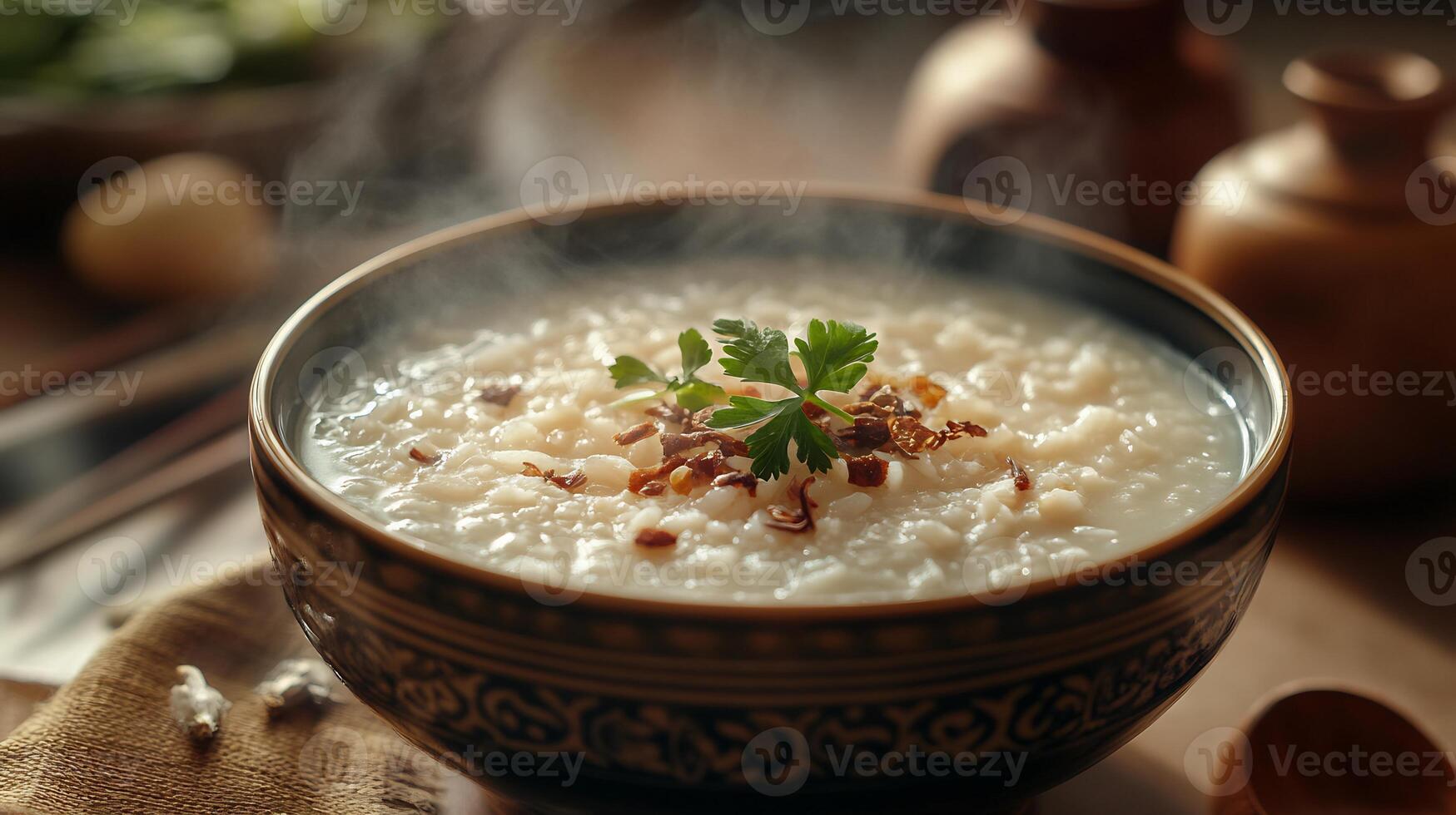 Silky Congee Comfort Rice Porridge and Toppings photo