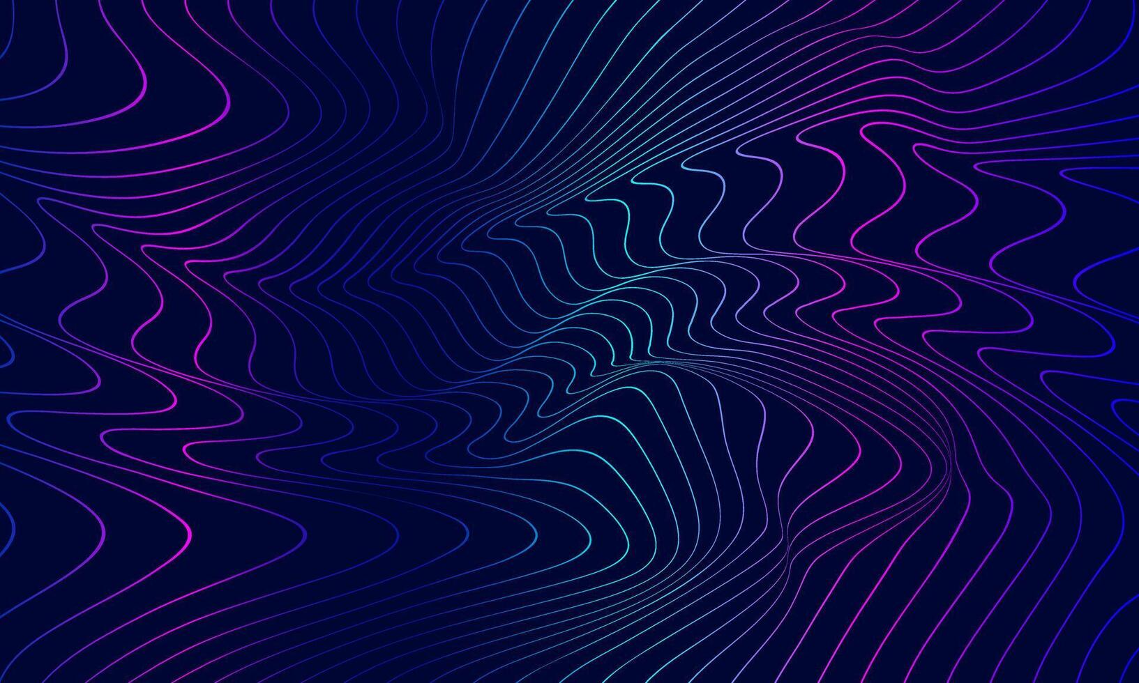 Abstract digital art with wavy lines in shades of blue and purple vector