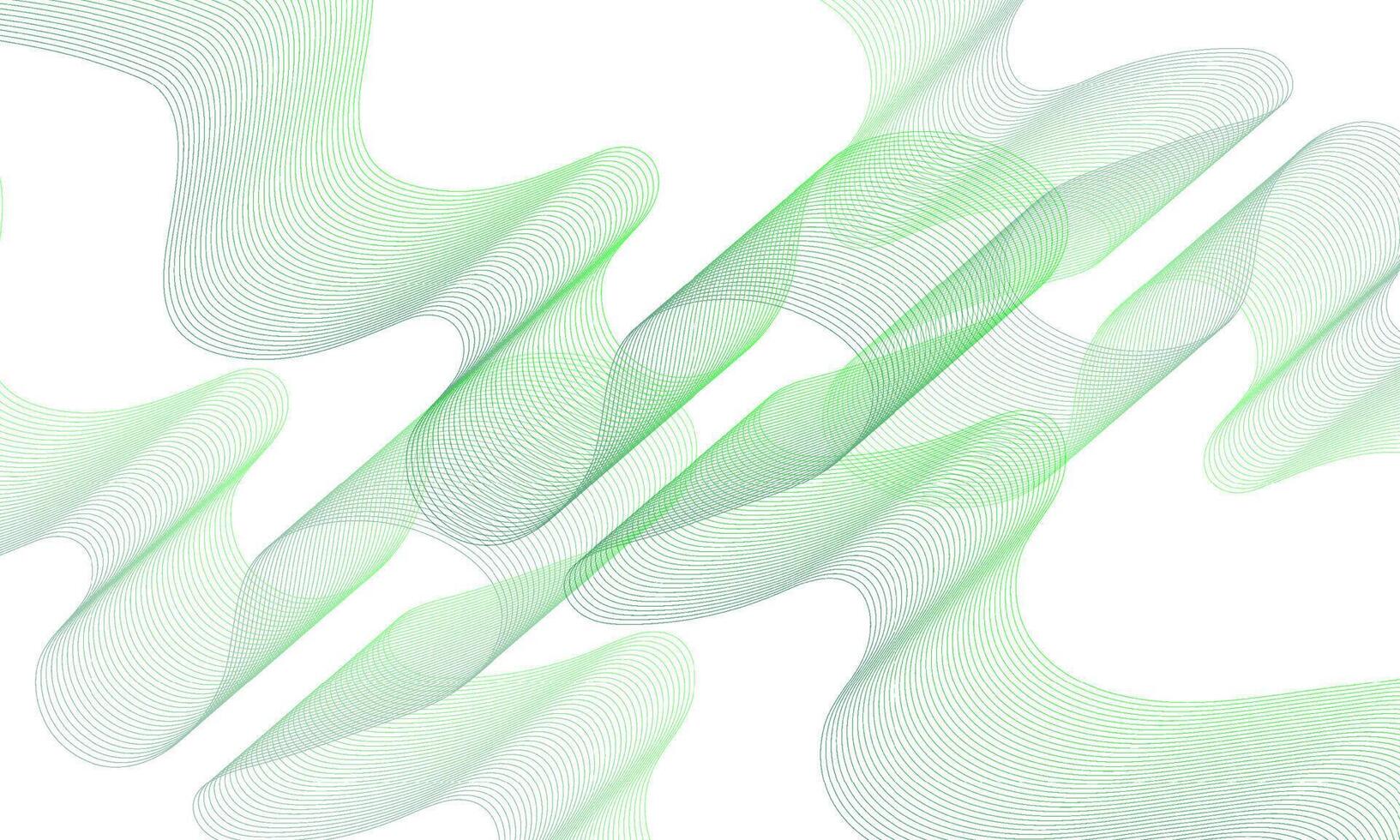 Abstract Green Wave Design on White Background vector