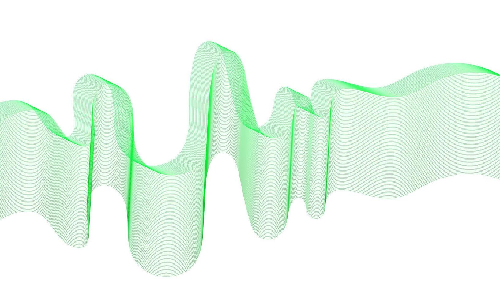 Abstract Green Wave Flowing Lines Background Wallpaper vector