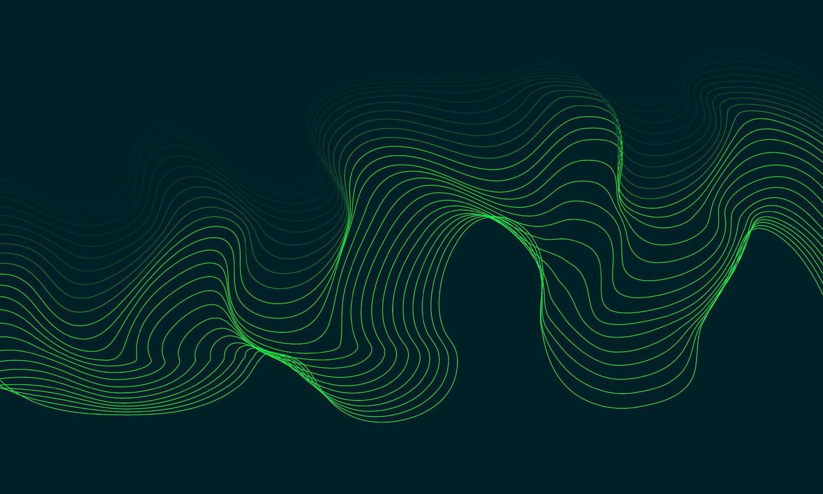 Green Wave Abstract Art Background Wallpaper vector