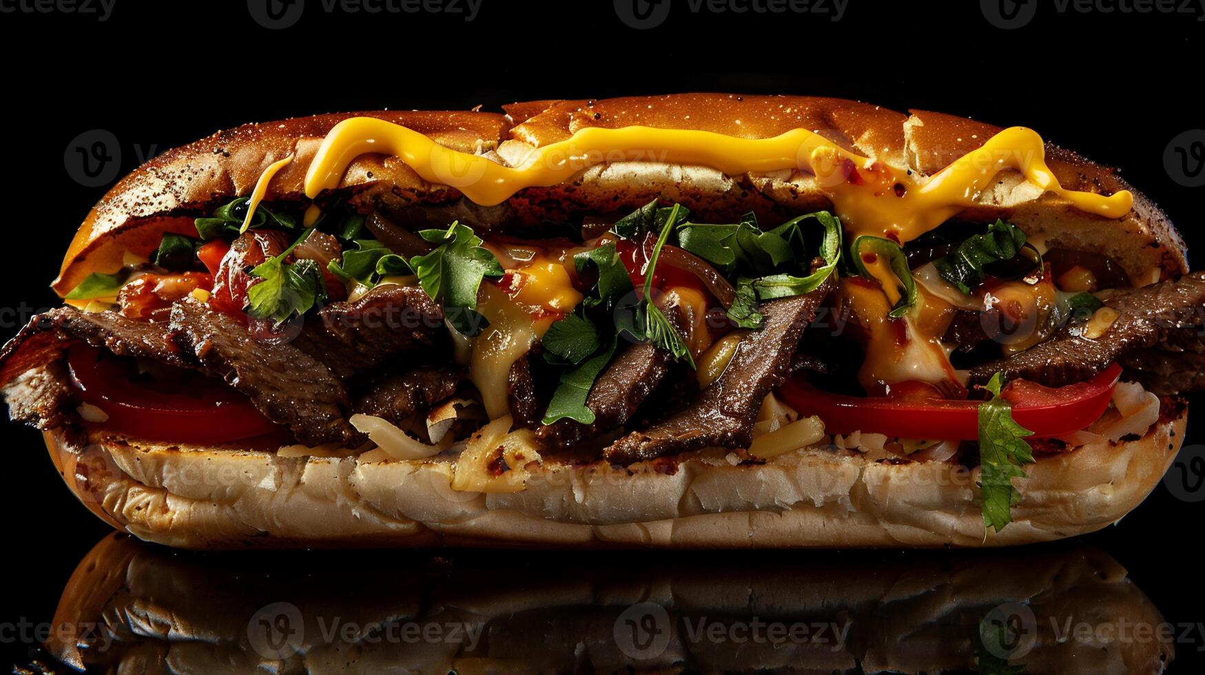 Philly Cheesesteak Feast Succulent Beef and Melted Cheese Urban Gourmet Food Photography in High Resolution photo