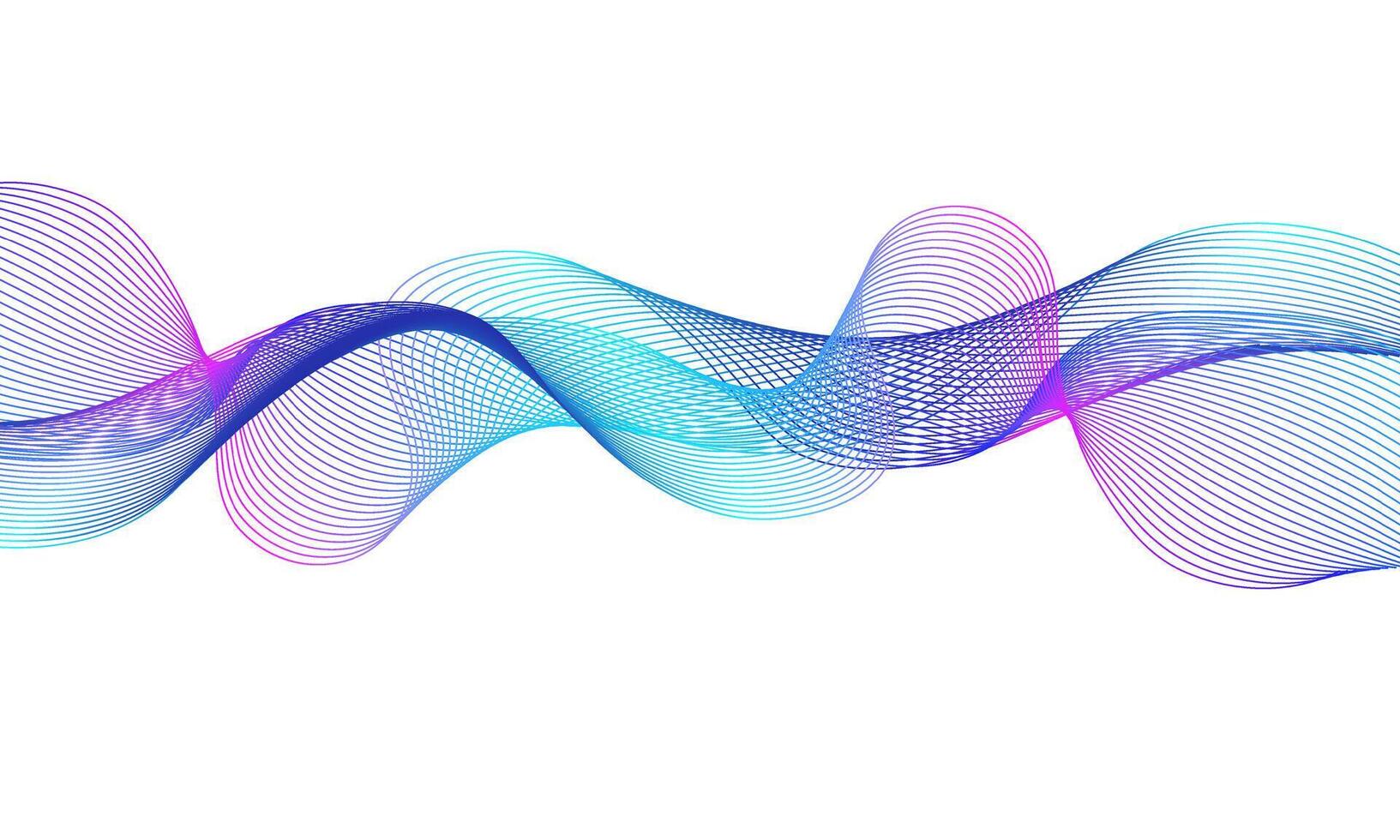 Abstract flowing waves in shades of blue and purple vector