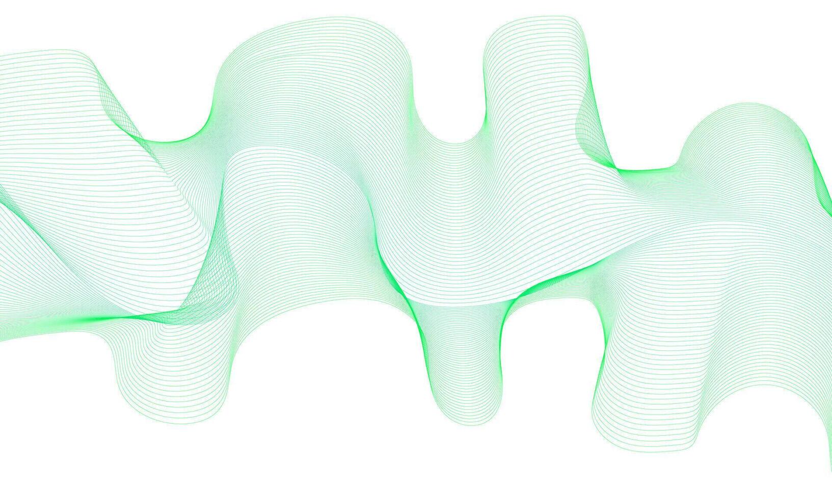 Abstract green wave design on a white background vector