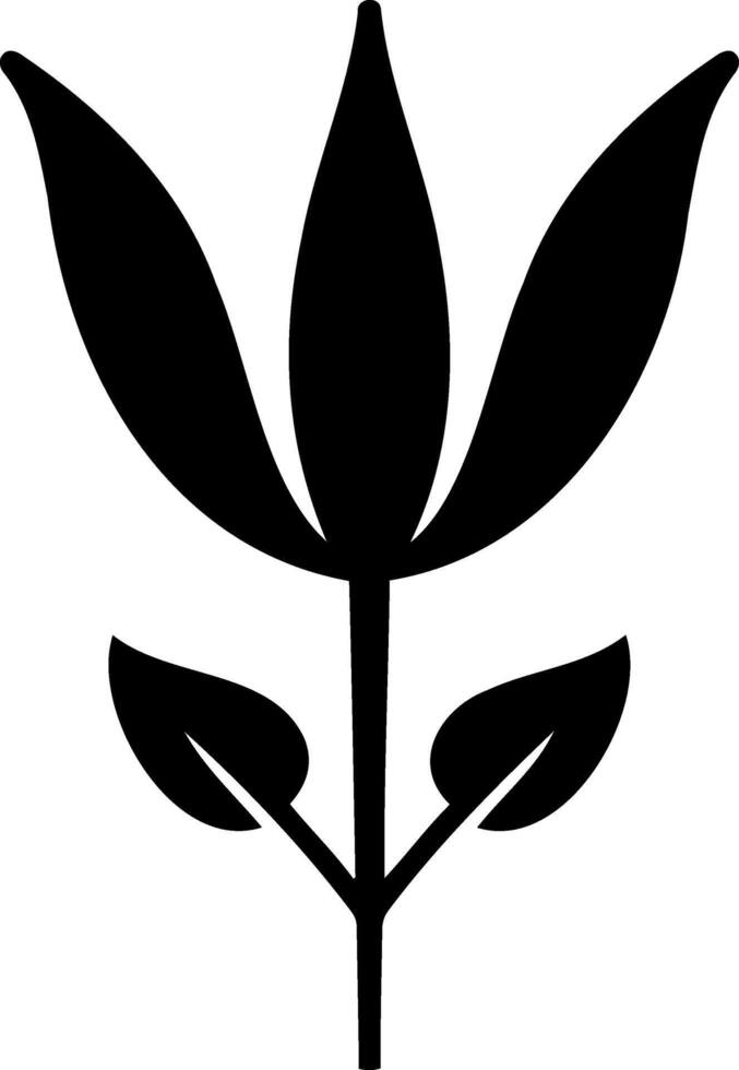 Stencil tulip flower icon isolated Cartoon clipart vector