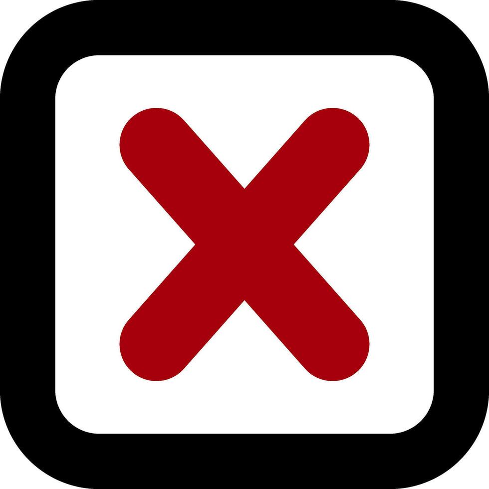 Red cross icon Check mark clipart X stencil button vector