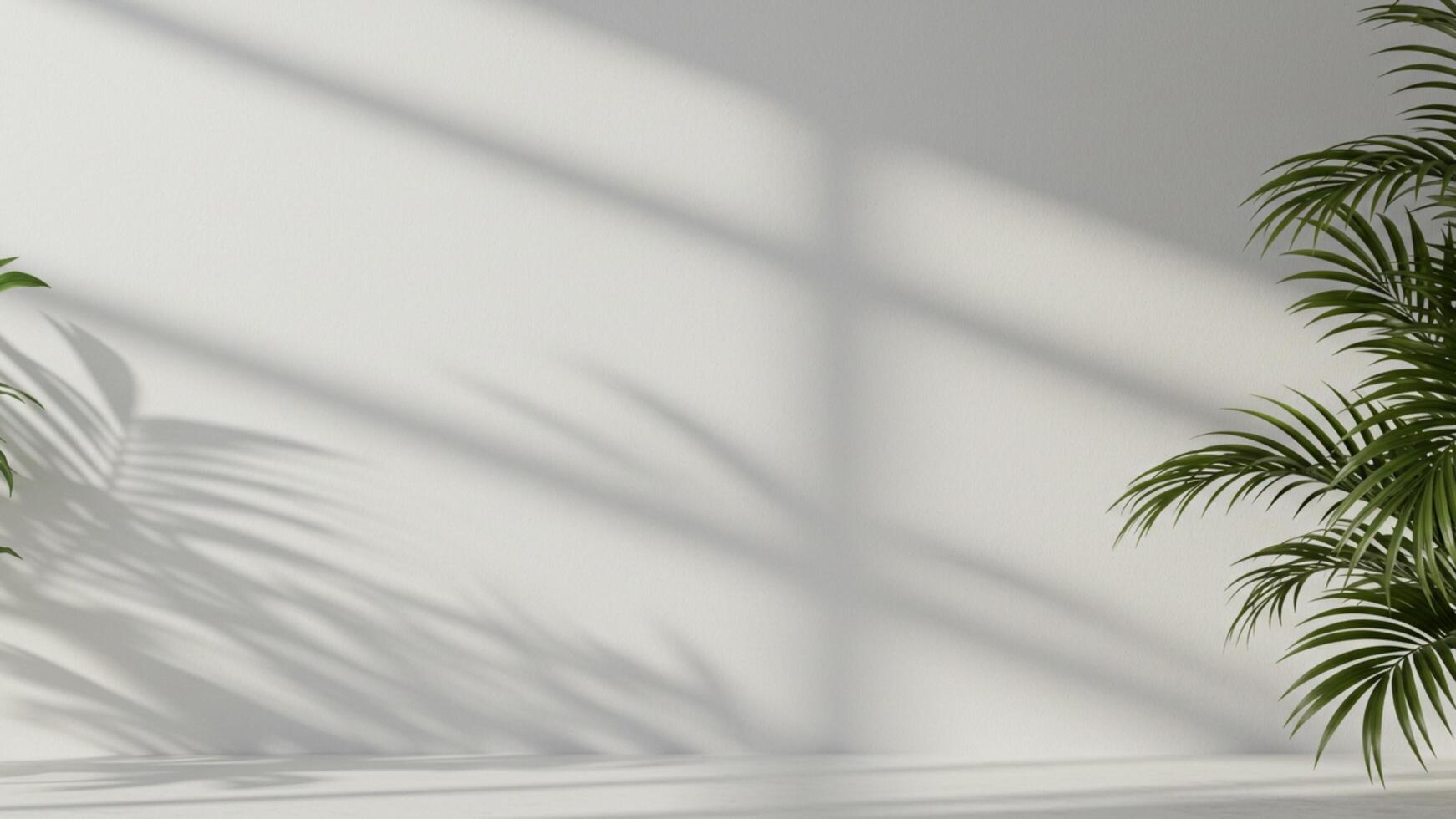 Blurred tree leaf silhouette on white background, usable for spa, skincare, or wellness branding. photo