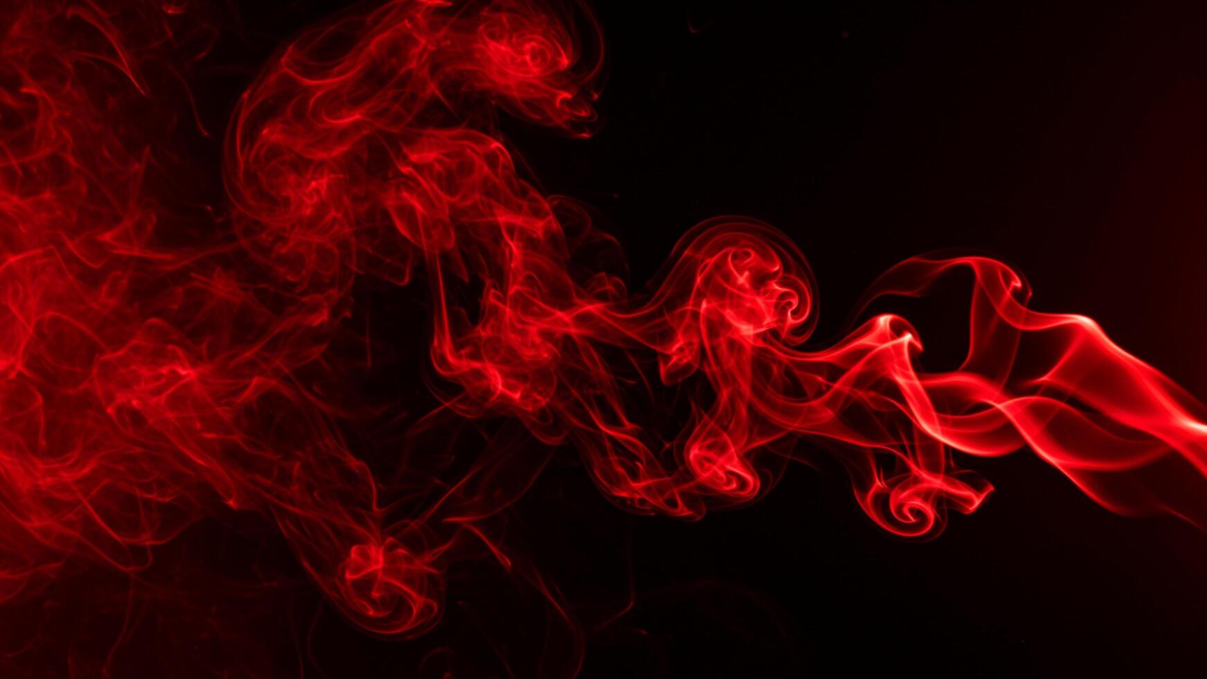 Cool Red smoke wave effect on deep black background, mysterious vibe photo