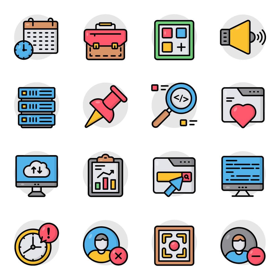 User Interface Flat Icons vector