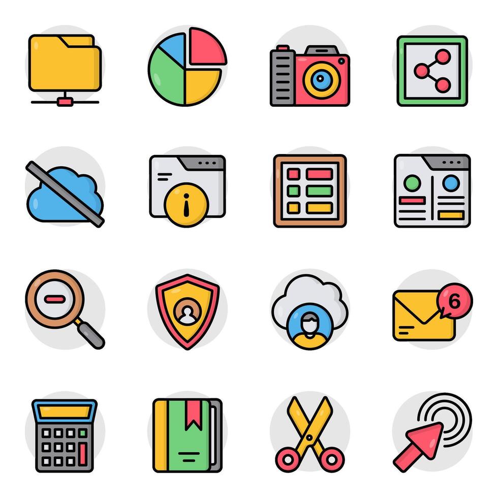 Set of Modifiable Flat Icons vector