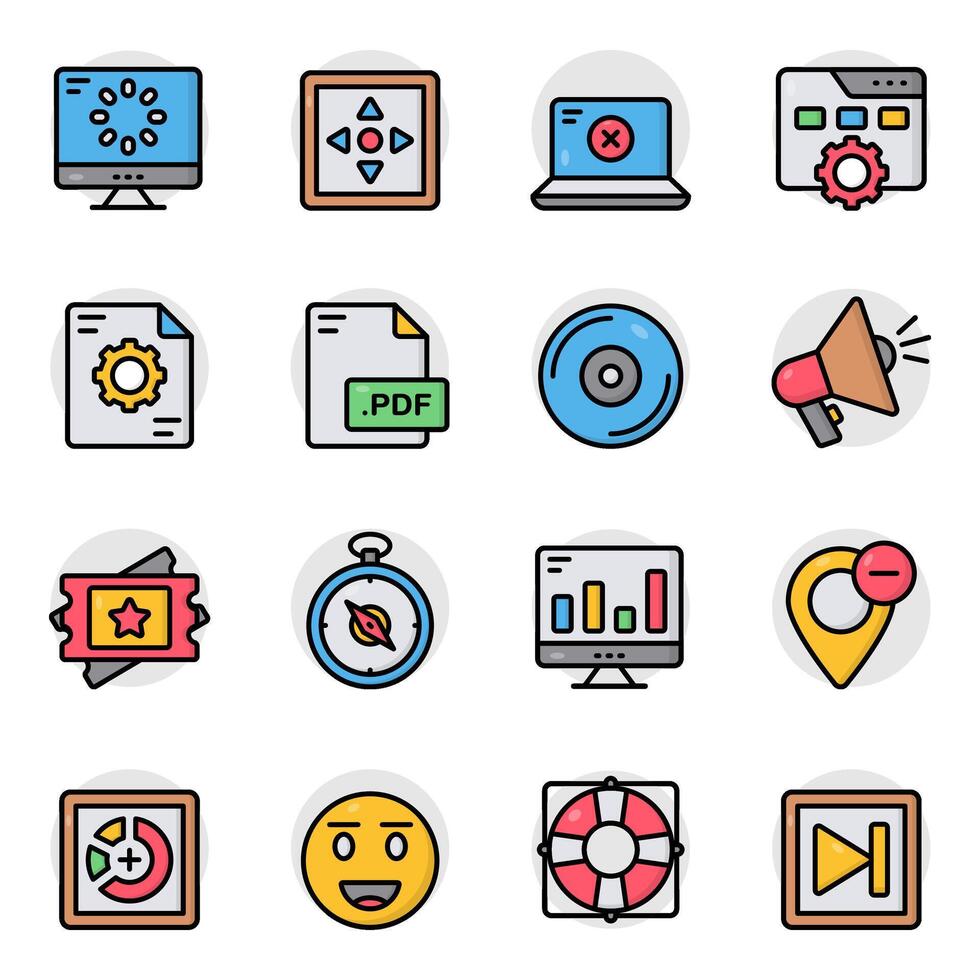 Set of Modern Flat Icons vector