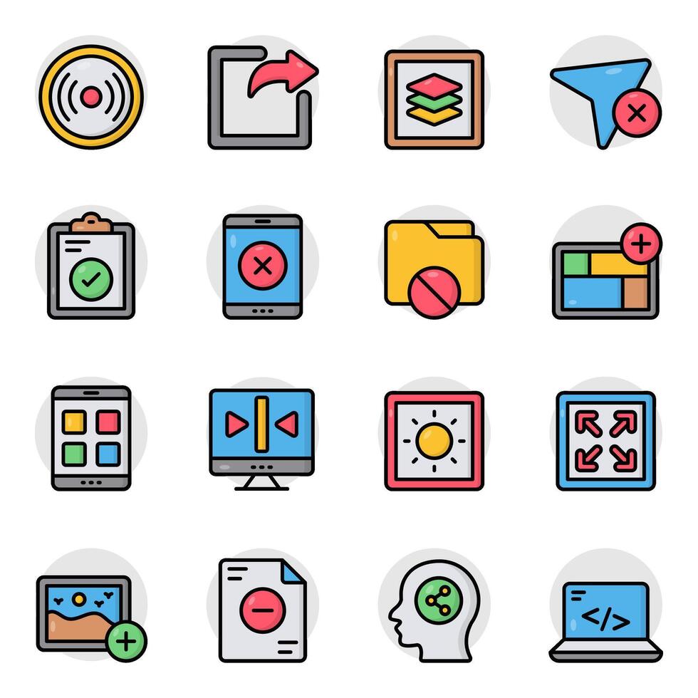 Set of Trendy Flat Icons vector