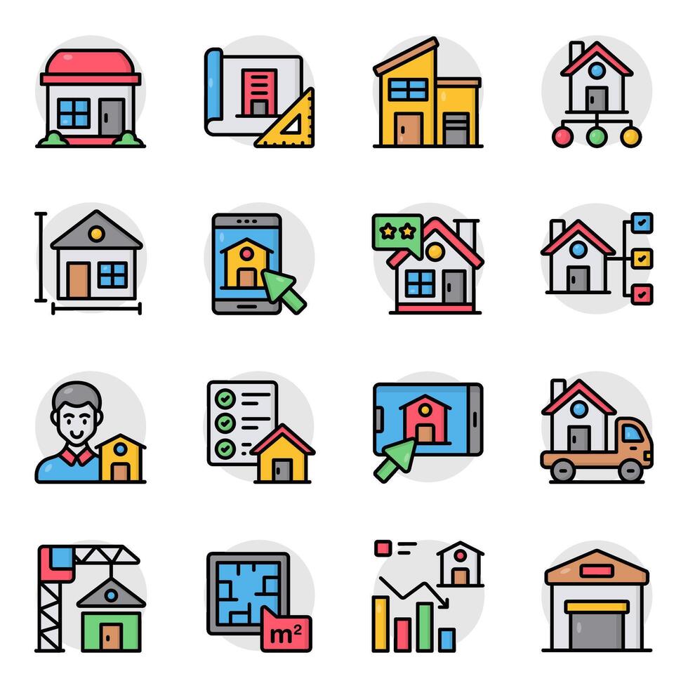 Set of Home Flat Icons vector
