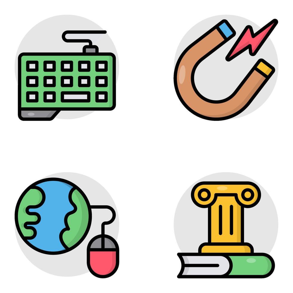 Set of Education and Knowledge Flat Icons vector