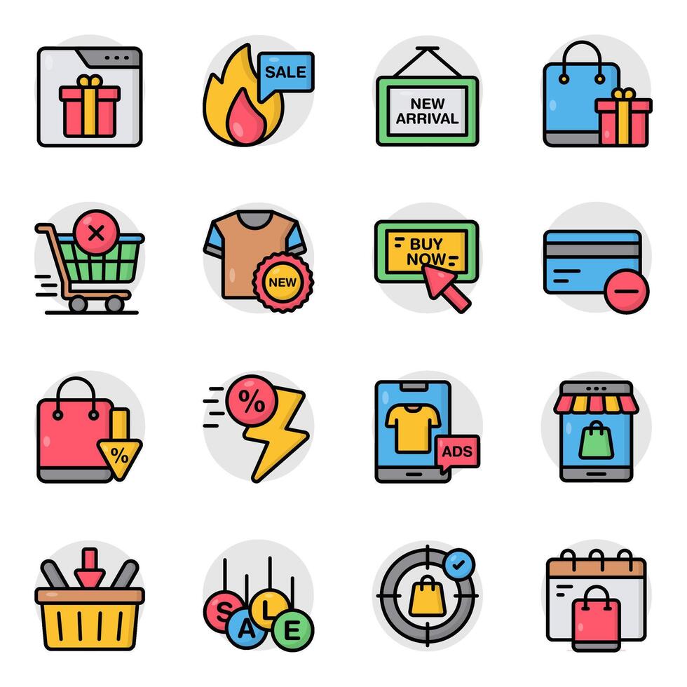Set of Buy Flat Icons vector