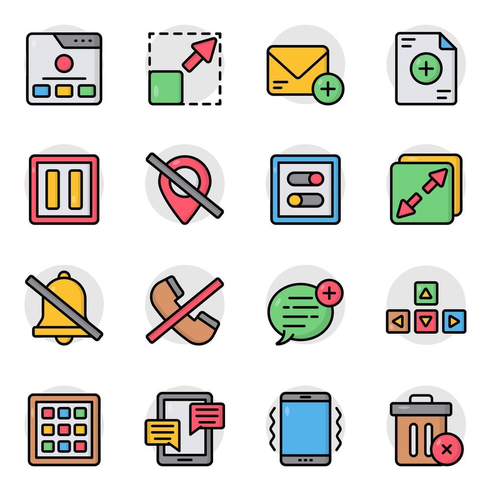 Set of Editable Flat Icons vector