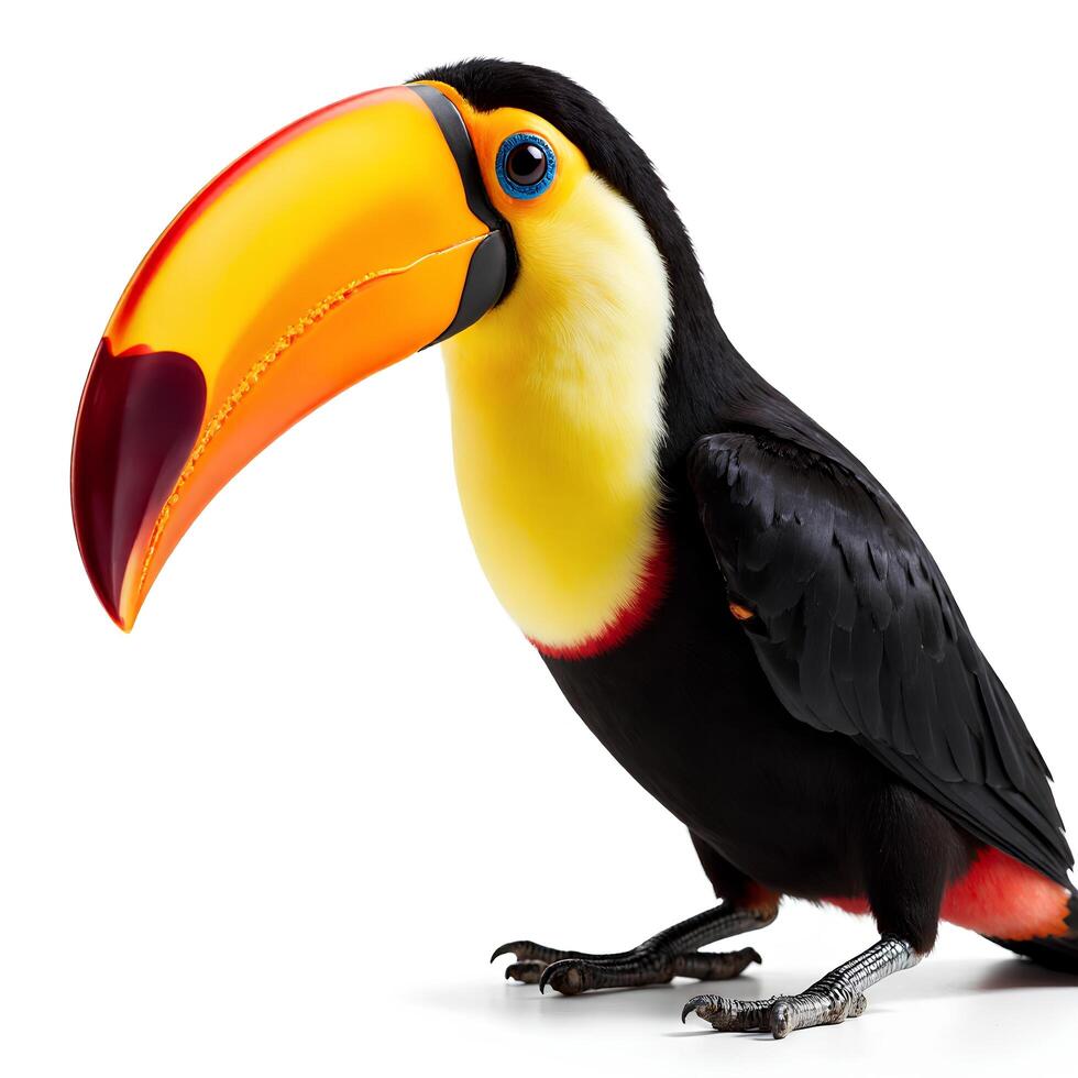 Colorful Toucan with Bold Beak Displaying Vibrant Plumage in Nature photo