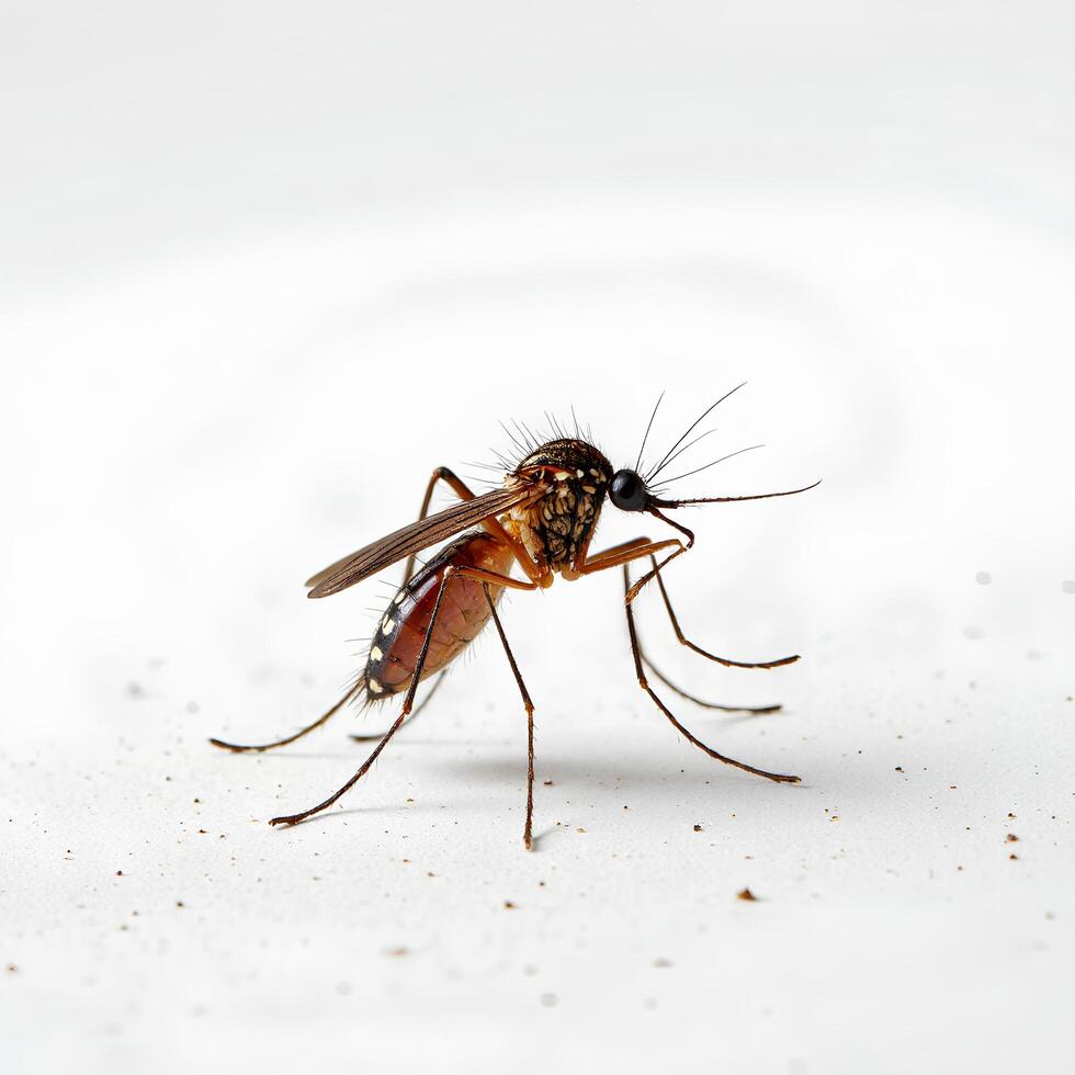 Close-Up Image of a Mosquito on a Light Background photo