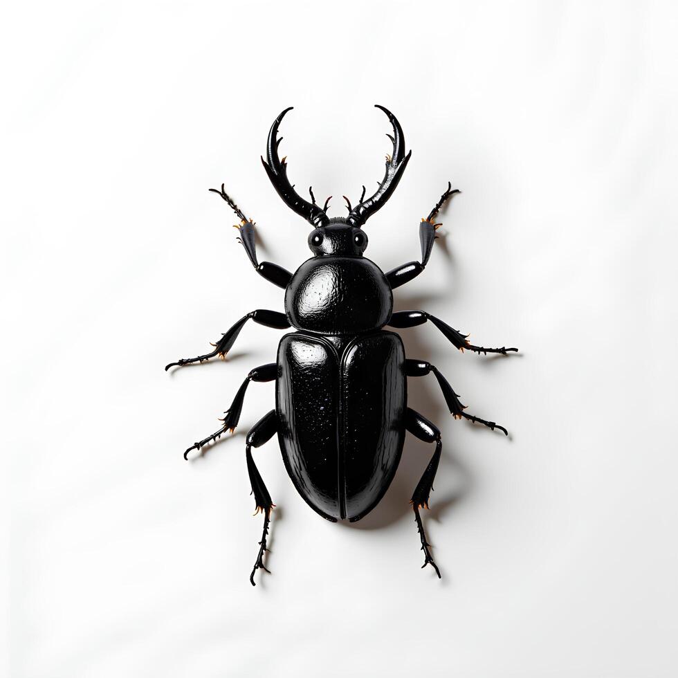 Exquisite Dark Beetle with Intricate Details and Glossy Finish photo