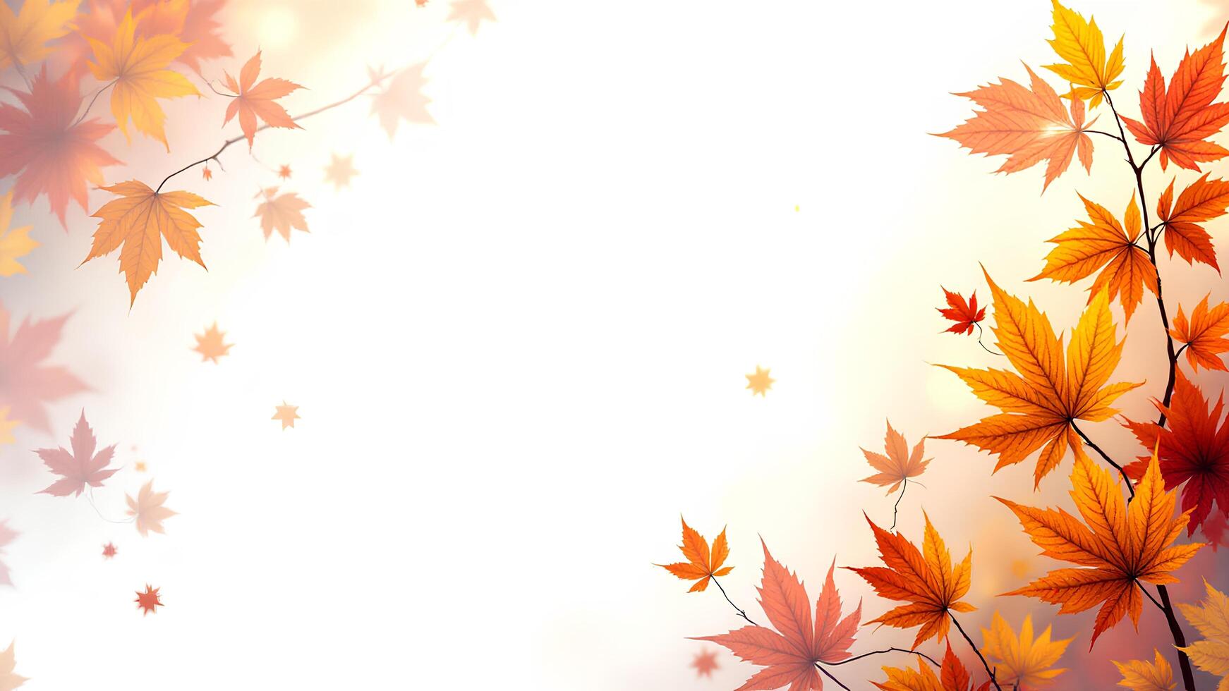 Autumn Leaves Background with Soft Light and Elegant Composition photo